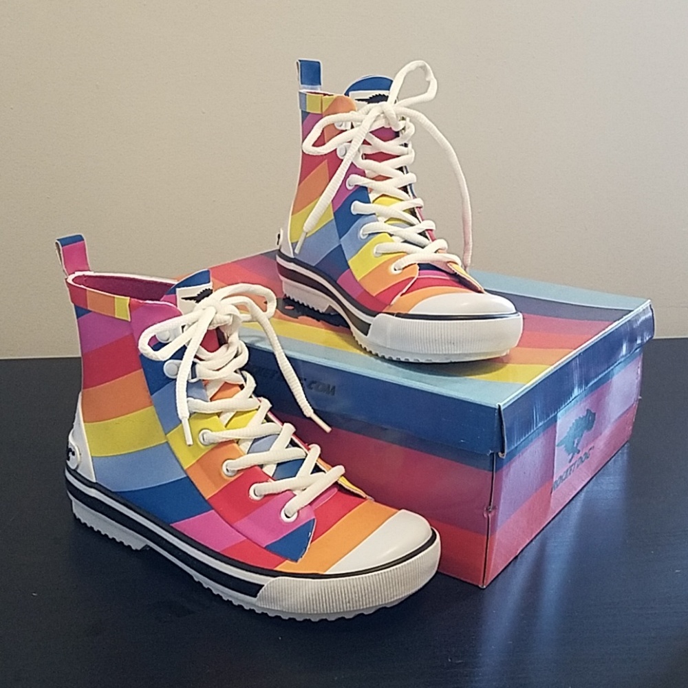 Rainbow Converse Style Rainboots